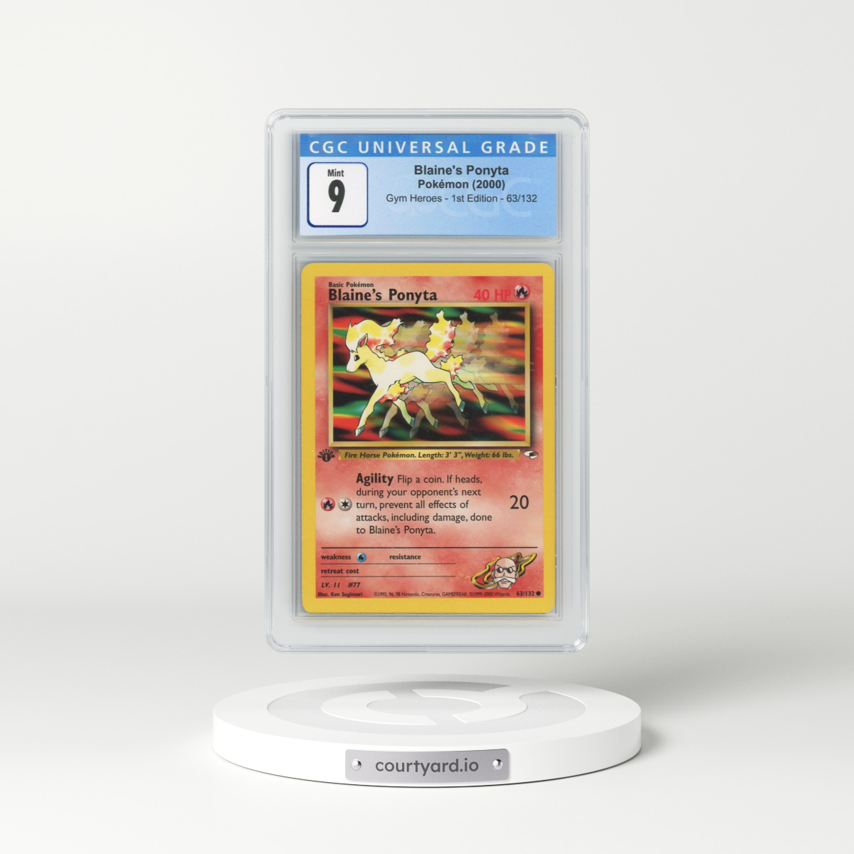 2000 Gym Heroes #63/132 Blaine's Ponyta - 1st Edition 1st Edition (CGC 9 MINT)