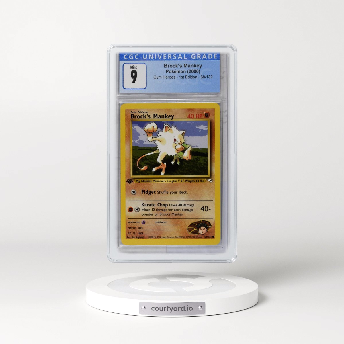 2000 Gym Heroes #68/132 Brock's Mankey - 1st Edition 1st Edition (CGC 9 MINT)