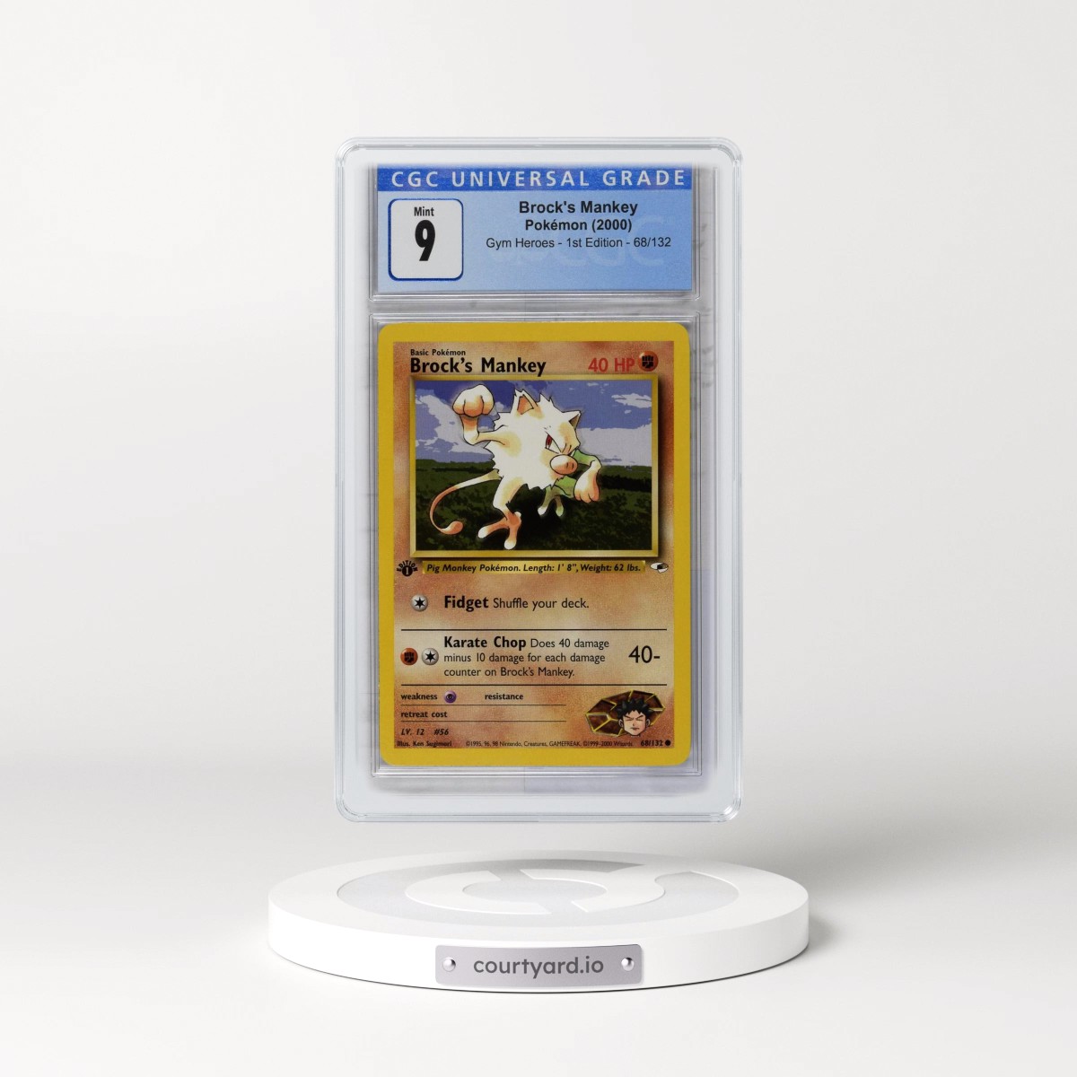 2000 Gym Heroes #68/132 Brock's Mankey - 1st Edition 1st Edition (CGC 9 MINT)