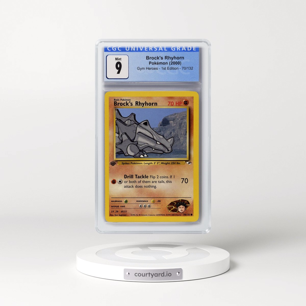 2000 Gym Heroes #70/132 Brock's Rhyhorn - 1st Edition 1st Edition (CGC 9 MINT)