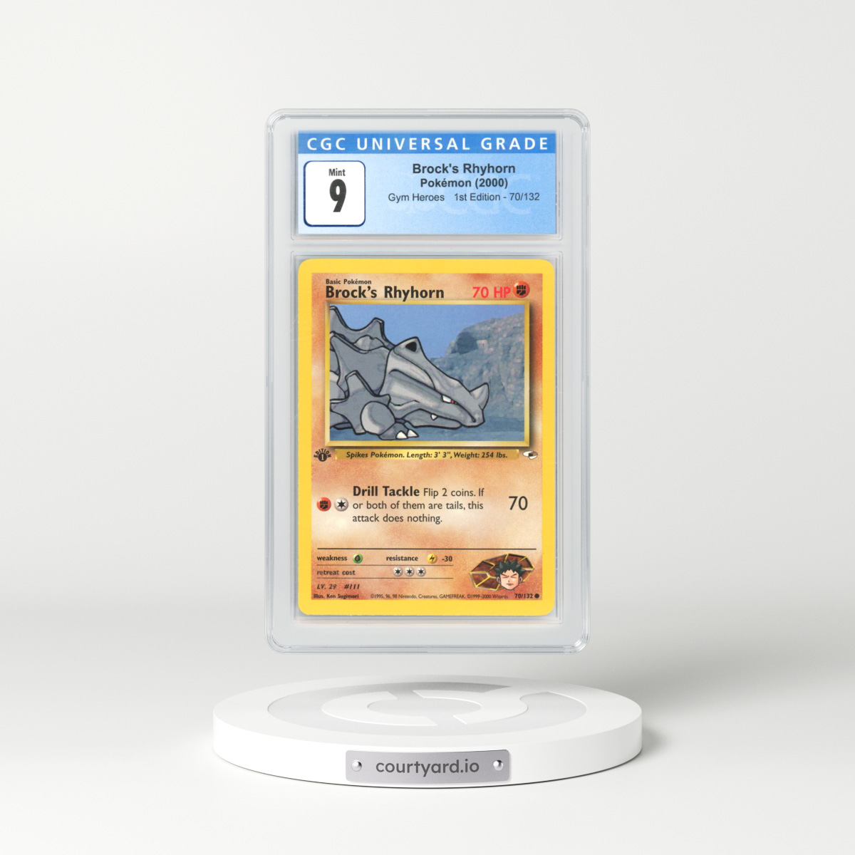 2000 Gym Heroes #70 Brock's Rhyhorn - 1st Edition (CGC 9 MINT)