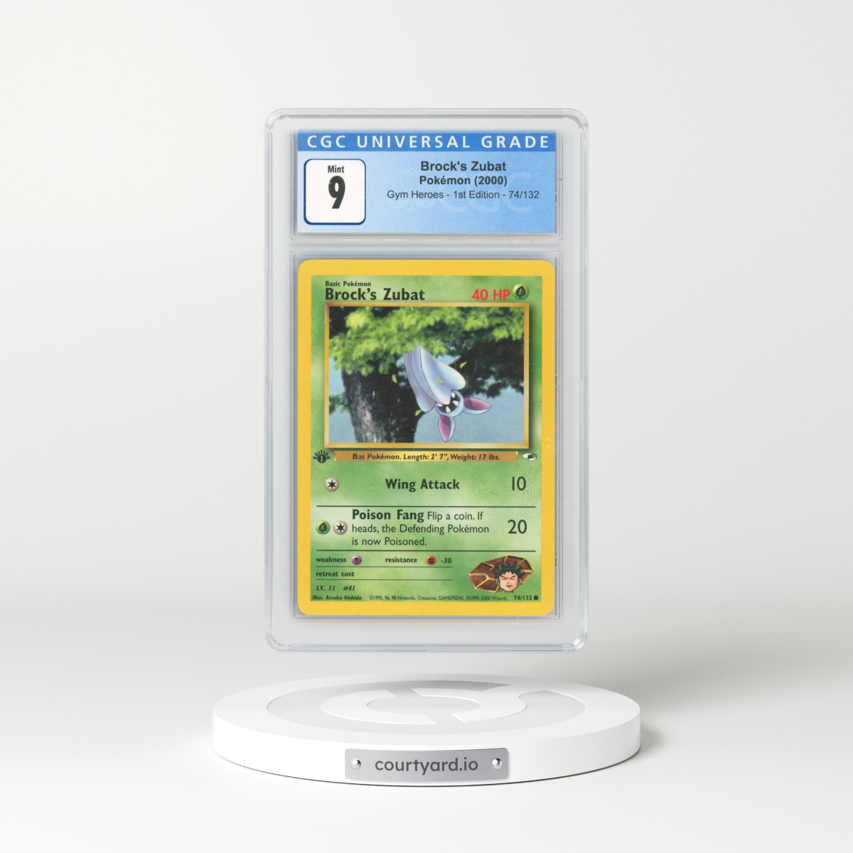 2000 Gym Heroes #74/132 Brock's Zubat - 1st Edition 1st Edition (CGC 9 MINT)