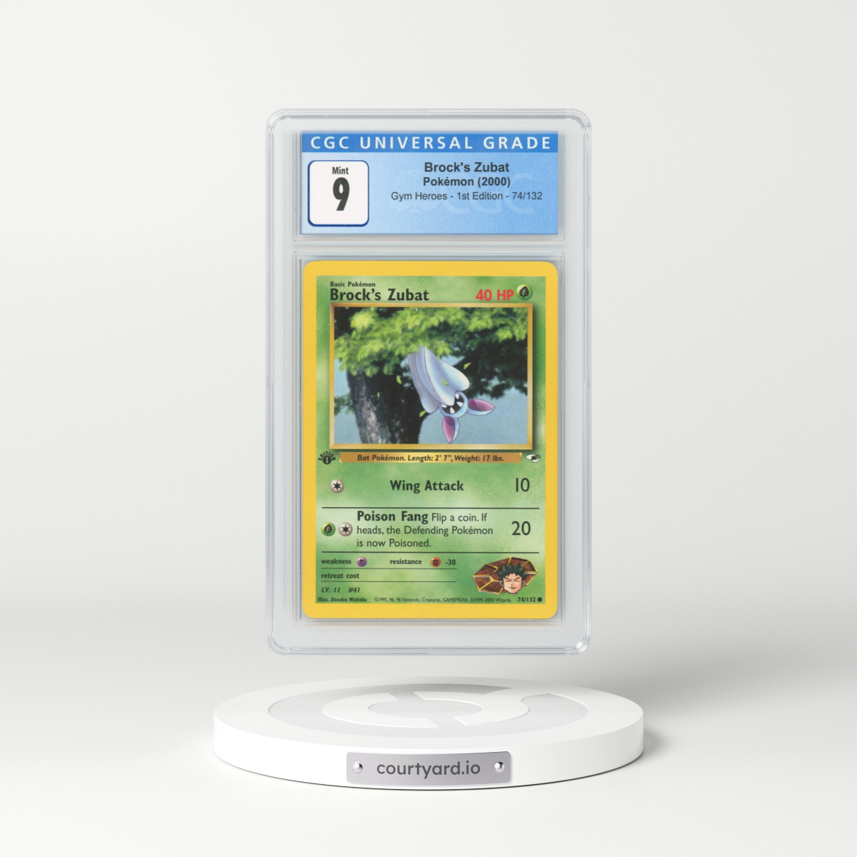 2000 Gym Heroes #74 Brock's Zubat - 1st Edition (CGC 9 MINT)