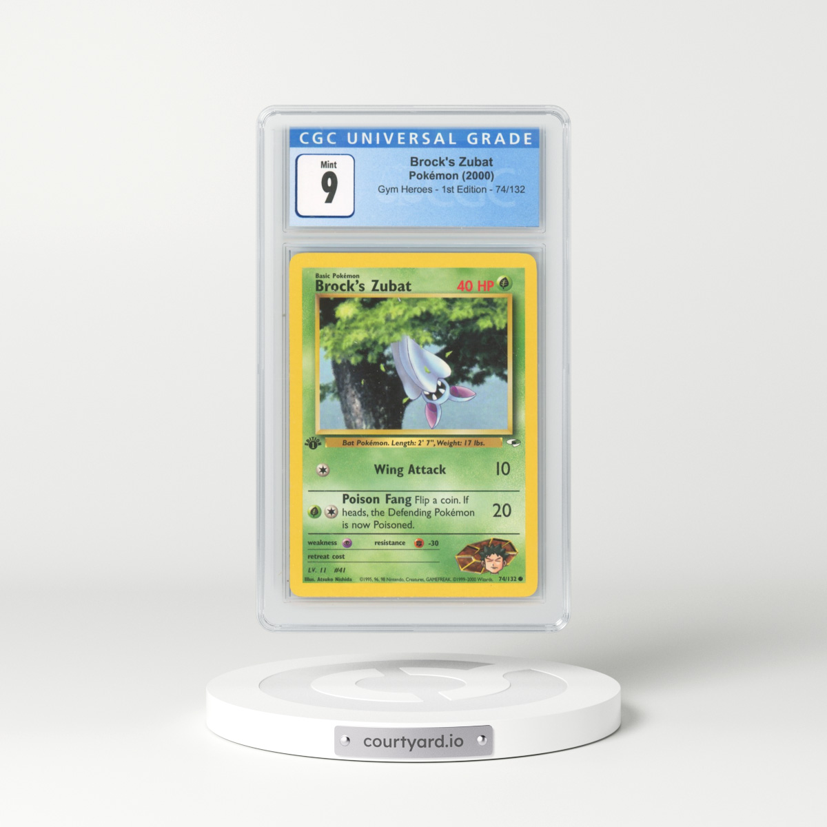 2000 Gym Heroes #74/132 Brock's Zubat - 1st Edition 1st Edition (CGC 9 MINT)