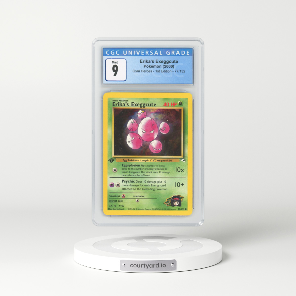 2000 Gym Heroes #77/132 Erika's Exeggcute - 1st Edition 1st Edition (CGC 9 MINT)