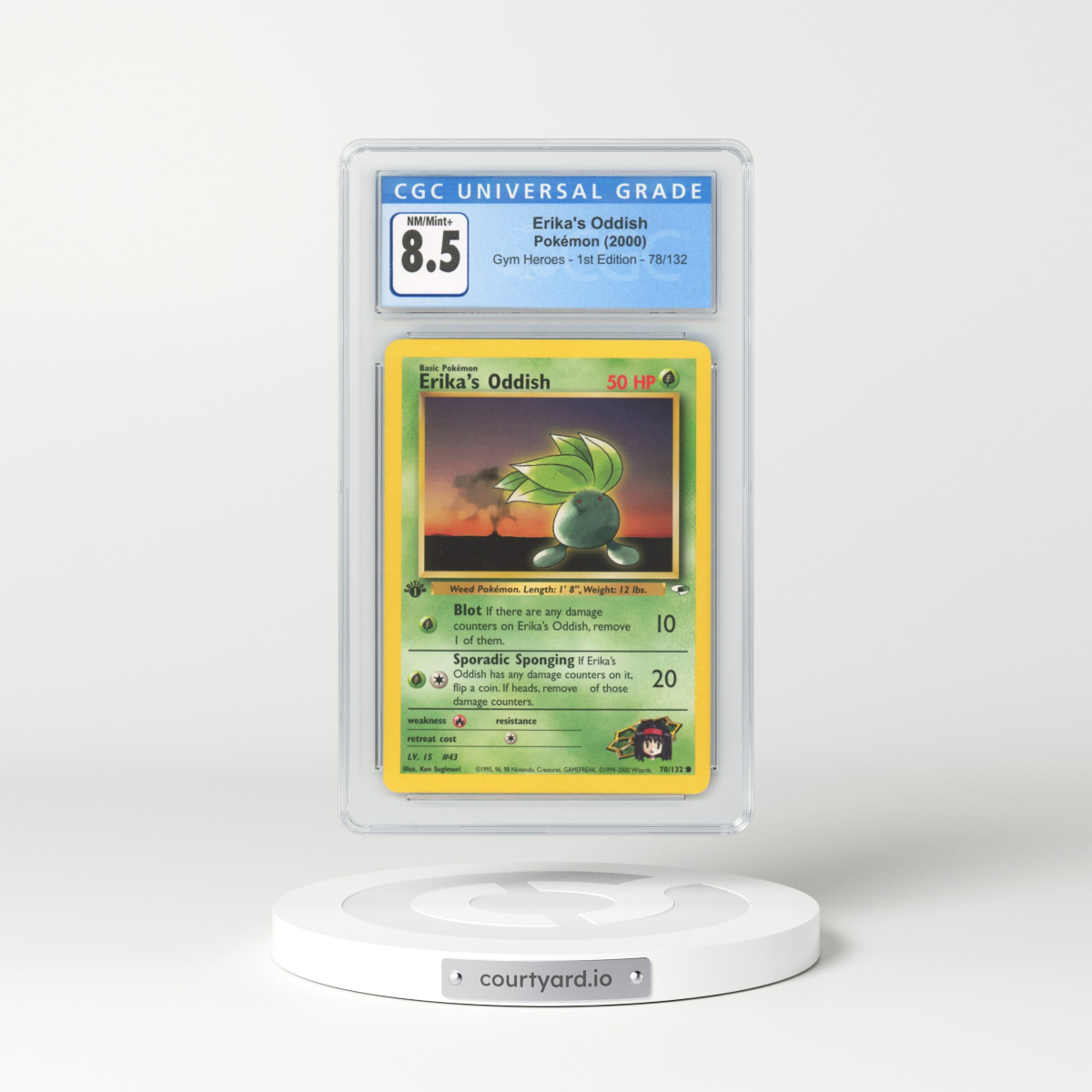 2000 Gym Heroes #78 Erika's Oddish - 1st Edition (CGC 8.5 NM-MT+)