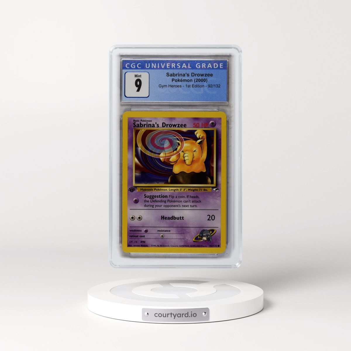 2000 Gym Heroes #92/132 Sabrina's Drowzee - 1st Edition 1st Edition (CGC 9 MINT)