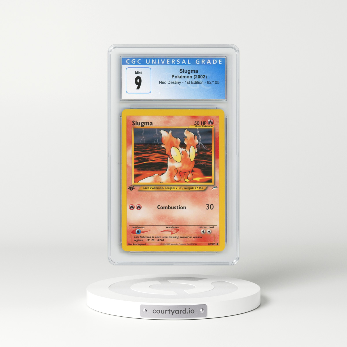 2002 Neo Destiny #82/105 Slugma - 1st Edition 1st Edition (CGC 9 MINT)