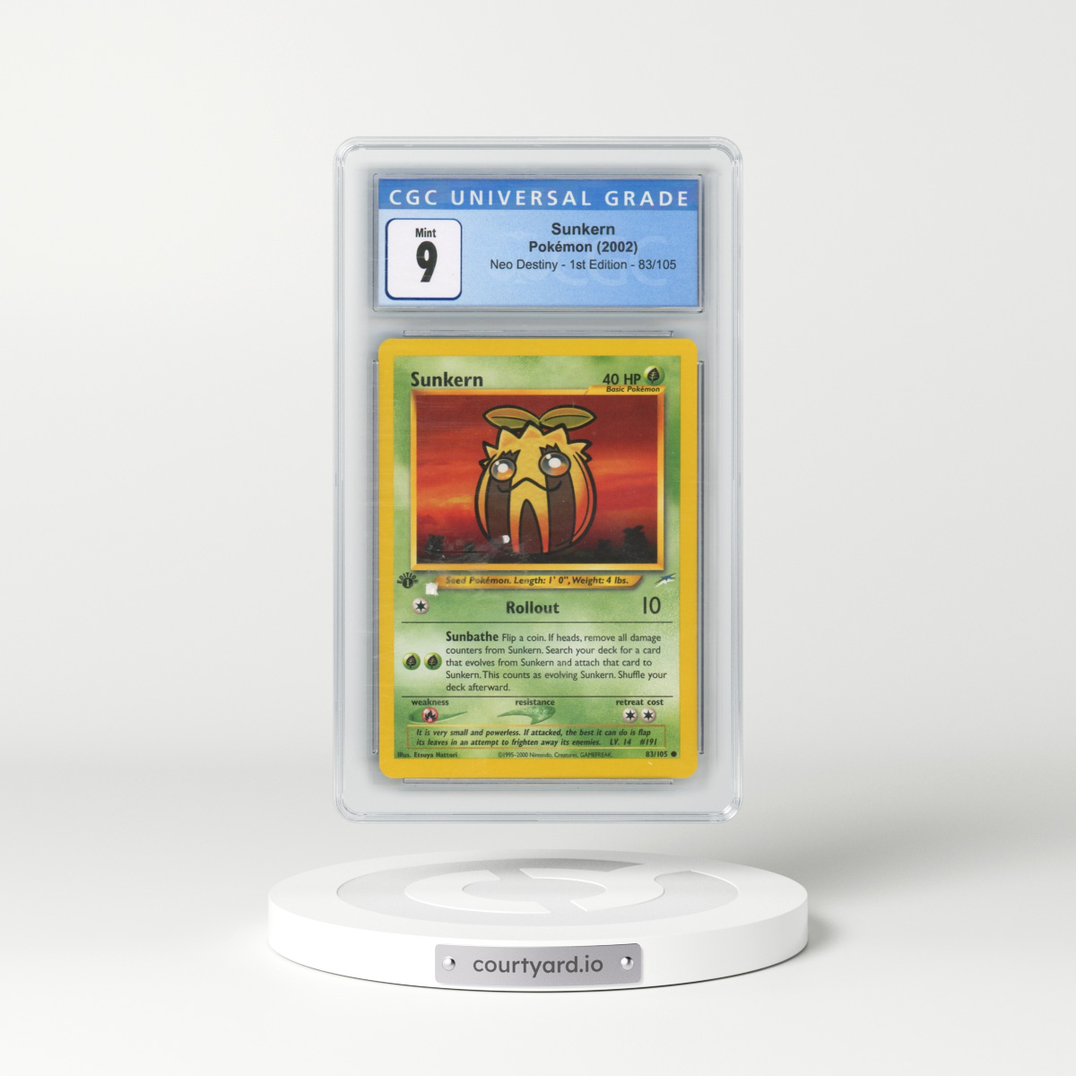 2002 Neo Destiny #83/105 Sunkern - 1st Edition 1st Edition (CGC 9 MINT)