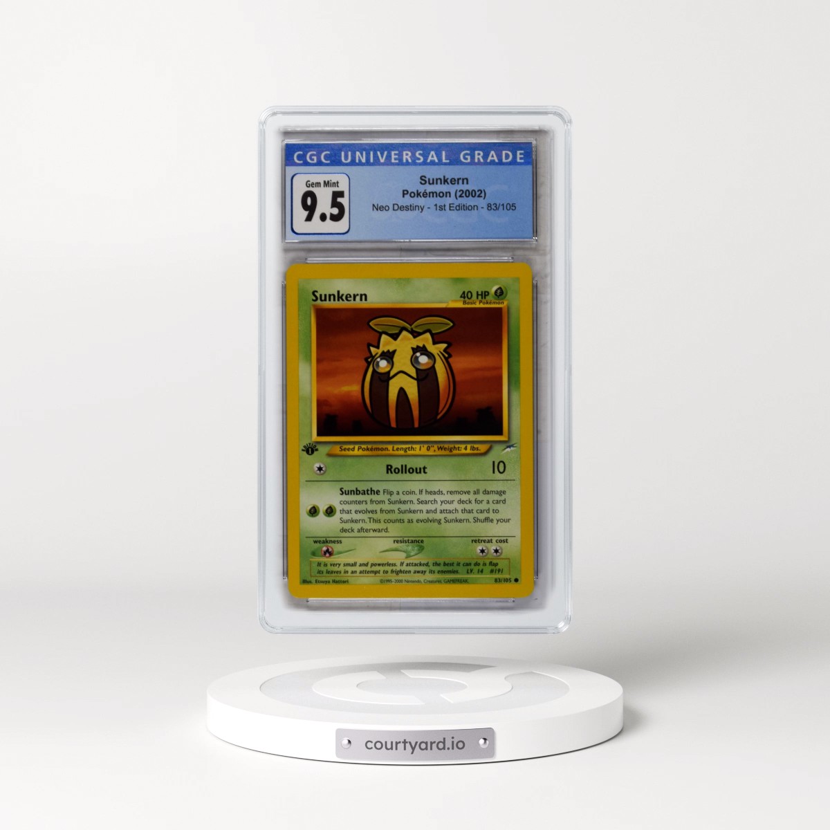 2002 Neo Destiny Sunkern - 1st Edition #83/105 CGC 10