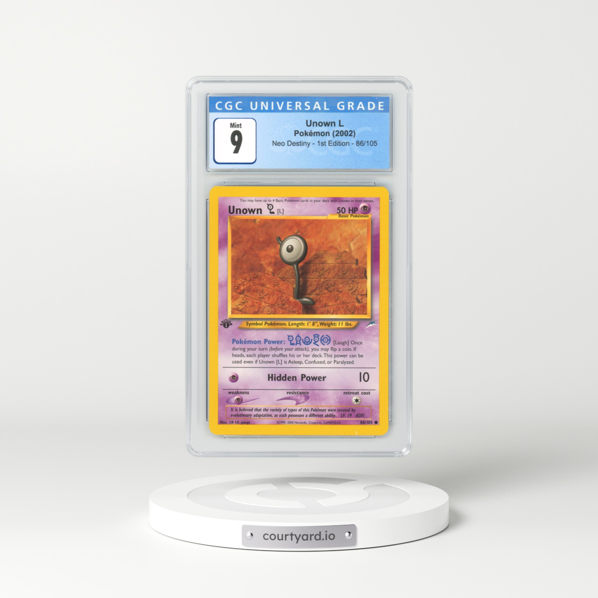 2002 Neo Destiny #86 Unown L (CGC 9 MINT)