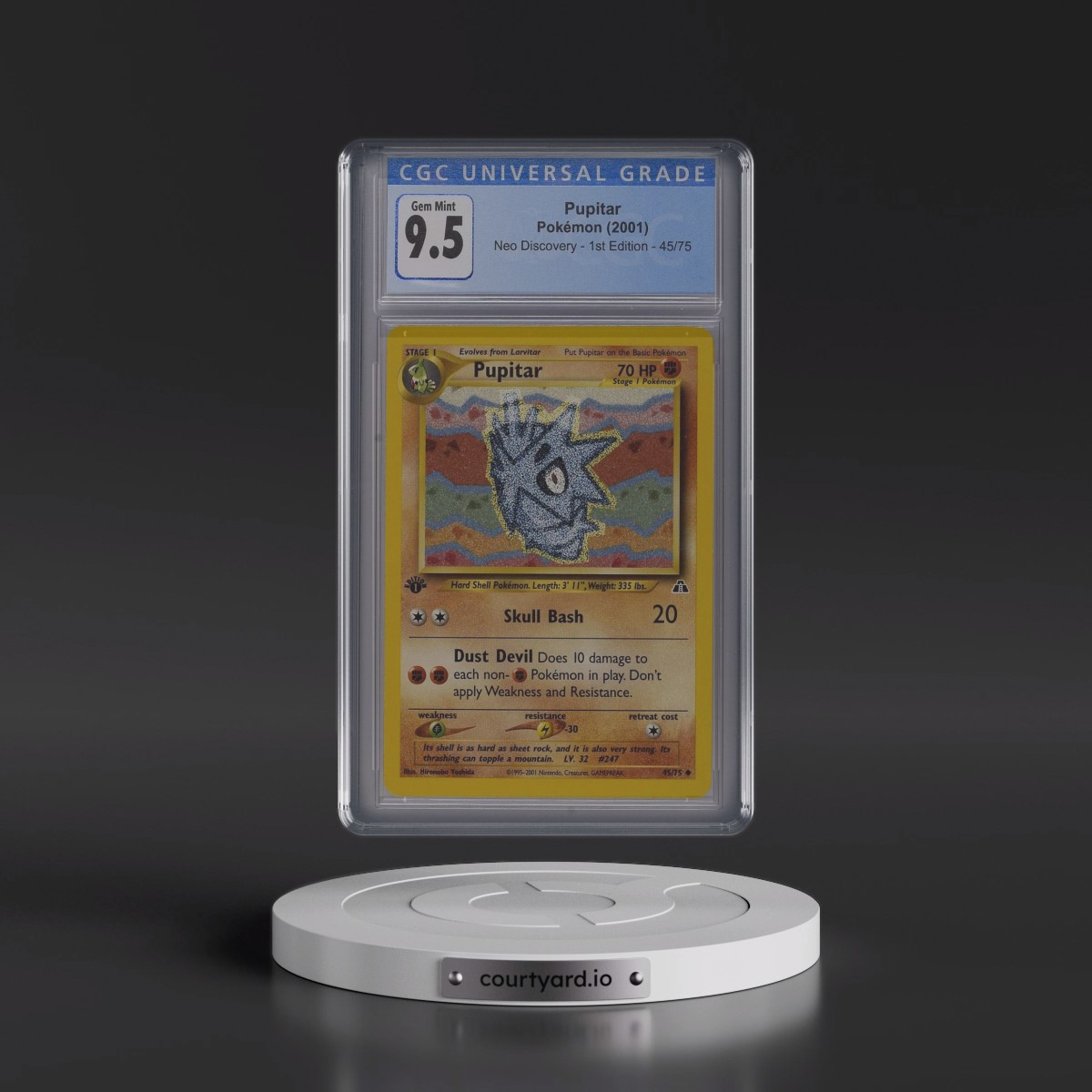 2001 Neo Discovery #45/75 Pupitar - 1st Edition 1st Edition (CGC 10 GEM MINT)