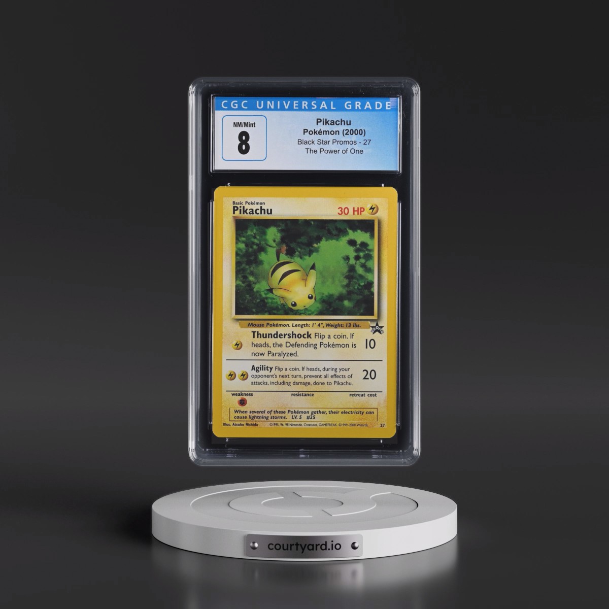 1999 Black Star Promos #27 Pikachu - The Power of One (CGC 8 NM-MT)
