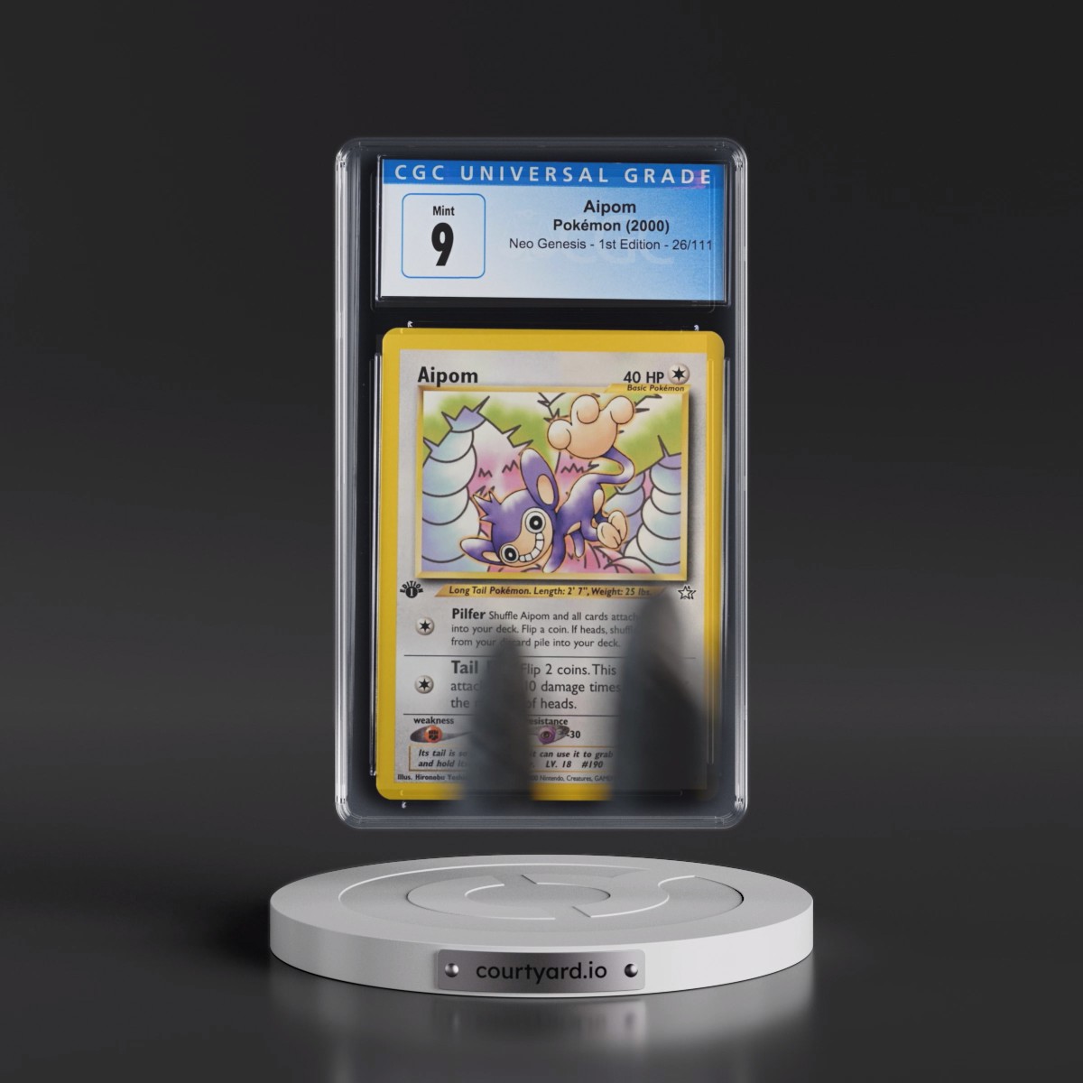 2000 Neo Genesis #26/111 Aipom - 1st Edition (CGC 9 MINT)