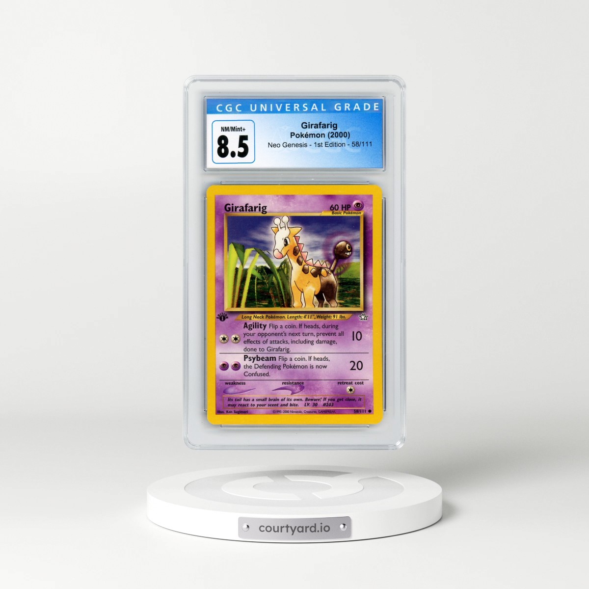 2000 Neo Genesis #58/111 Girafarig - 1st Edition (CGC 8.5 NM-MT+)