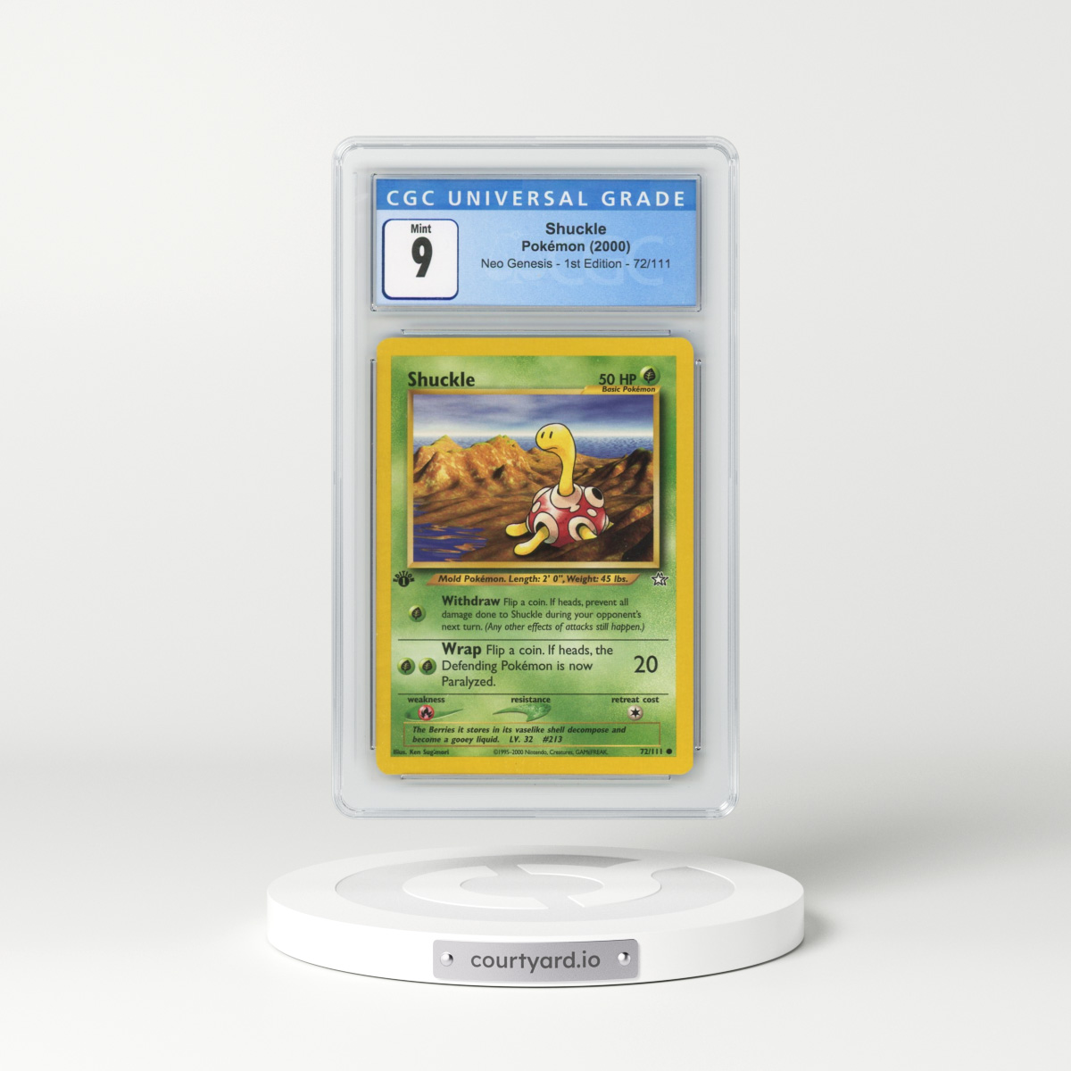 2000 Neo Genesis #72/111 Shuckle - 1st Edition (CGC 9 MINT)