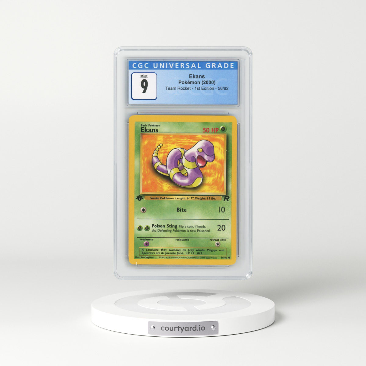 2000 Team Rocket #56/82 Ekans - 1st Edition 1st Edition (CGC 9 MINT)