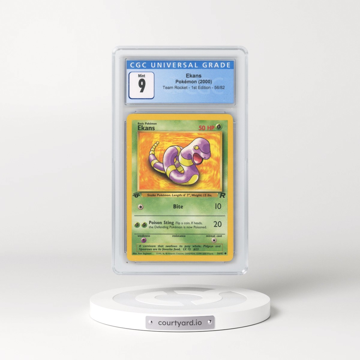 2000 Team Rocket #56/82 Ekans - 1st Edition 1st Edition (CGC 9 MINT)