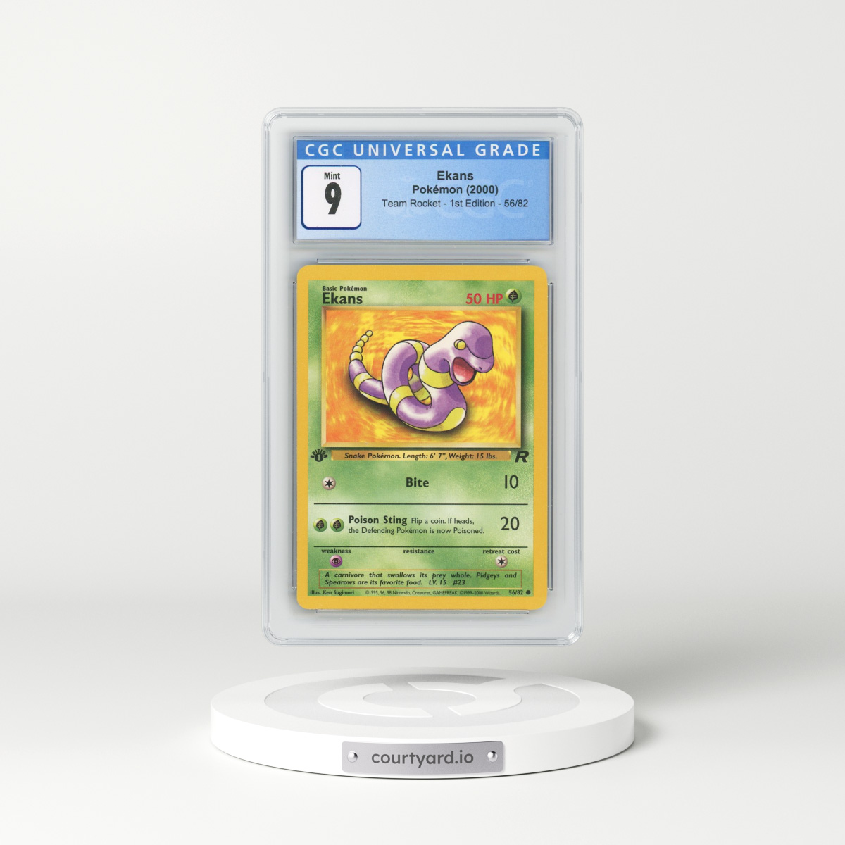 2000 Team Rocket #56/82 Ekans - 1st Edition 1st Edition (CGC 9 MINT)