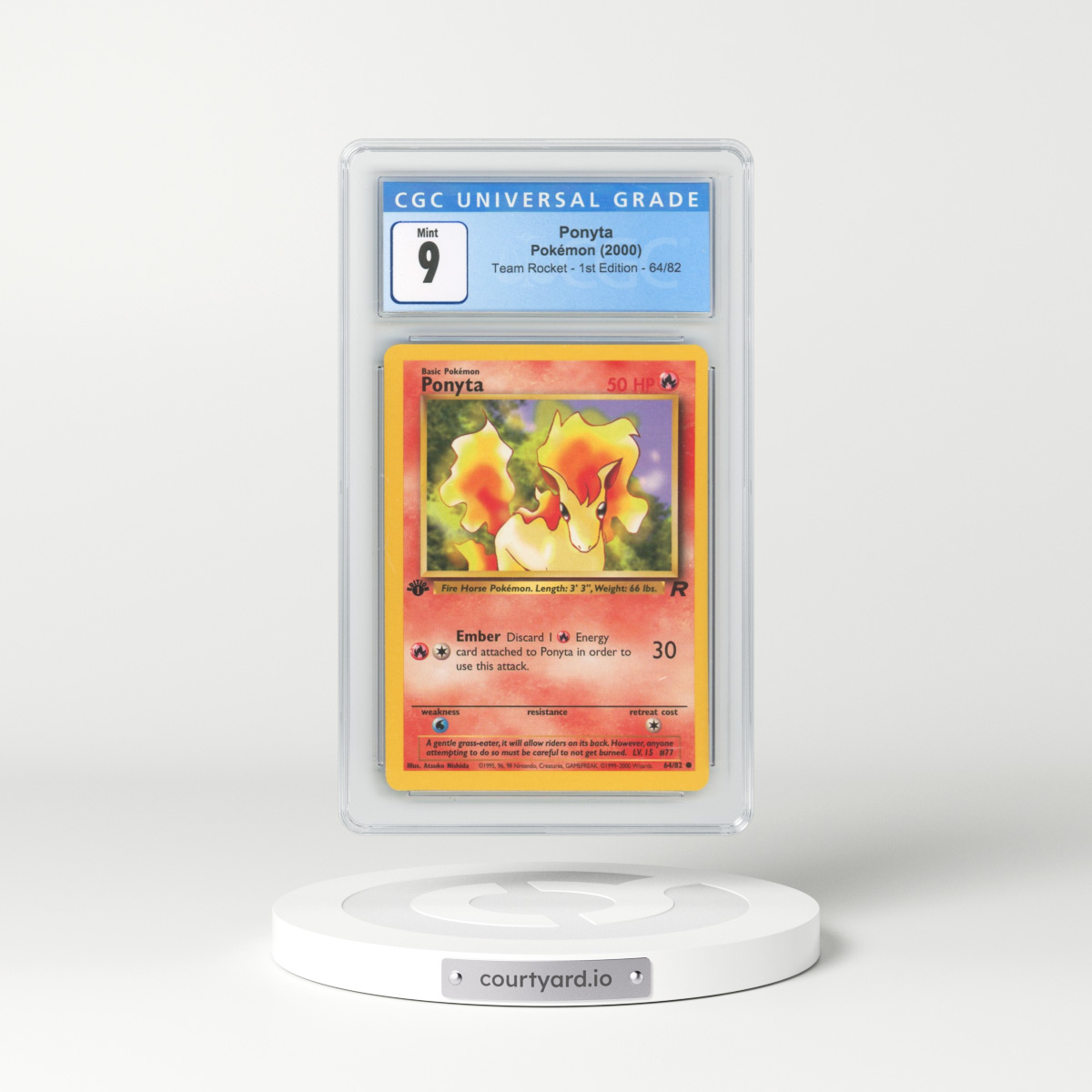 2000 Team Rocket #64/82 Ponyta - 1st Edition 1st Edition (CGC 9 MINT)