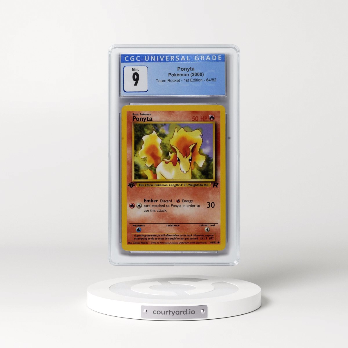 2000 Team Rocket #64/82 Ponyta - 1st Edition 1st Edition (CGC 9 MINT)