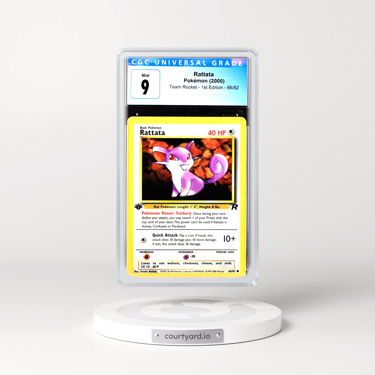 2000 Team Rocket #66/82 Rattata - 1st Edition 1st Edition (CGC 9 MINT)