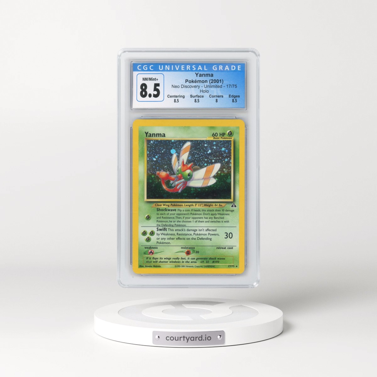 2001 Neo Discovery #17/75 Yanma - Holo (CGC 8.5 NM-MT+)