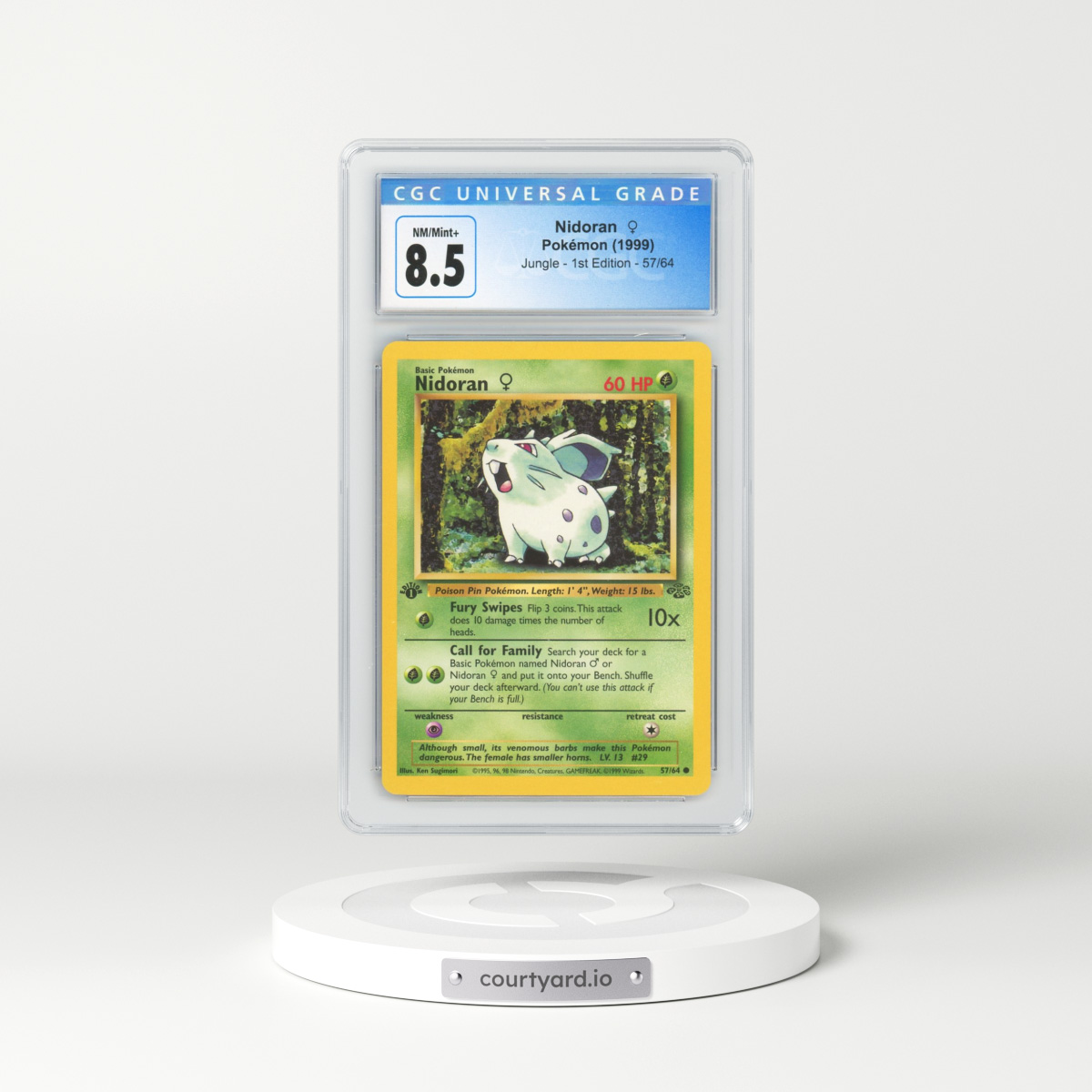 1999 Jungle #57 Nidoran (f) - 1st Edition (CGC 8.5 NM-MT+)