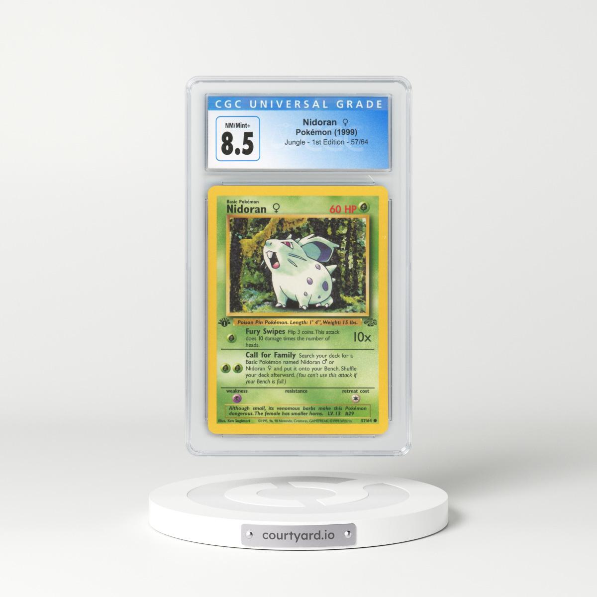 1999 Jungle #57 Nidoran (f) - 1st Edition (CGC 8.5 NM-MT+)