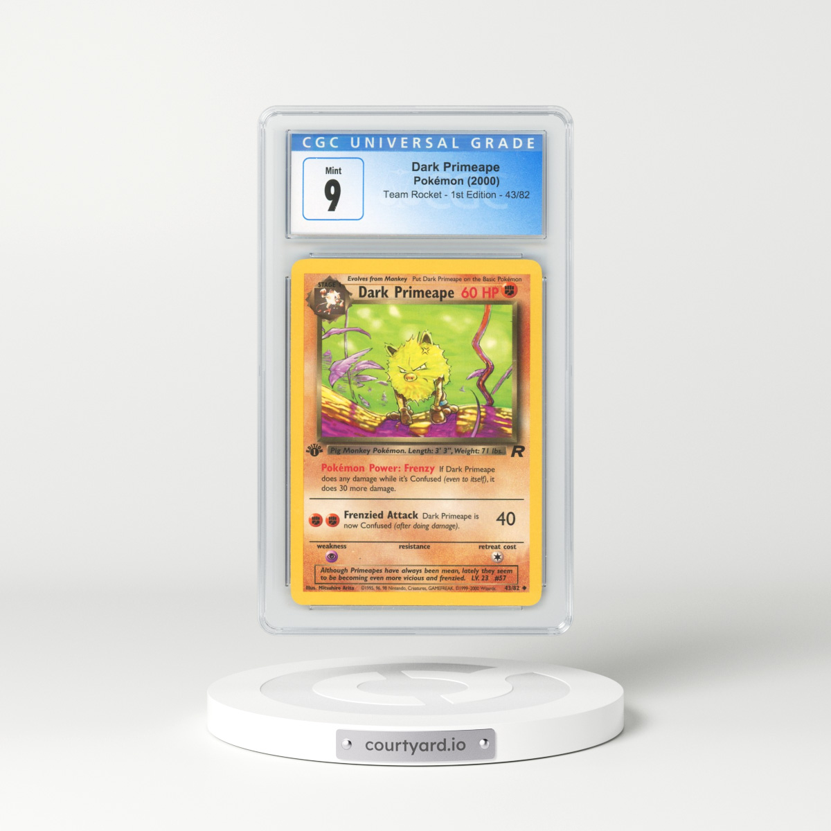 2000 Team Rocket #43 Dark Primeape - 1st Edition (CGC 9 MINT)