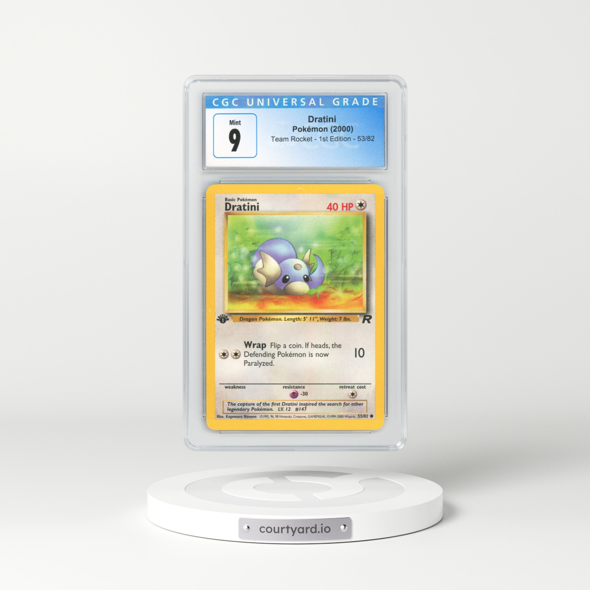 2000 Team Rocket #53 Dratini - 1st Edition (CGC 9 MINT)