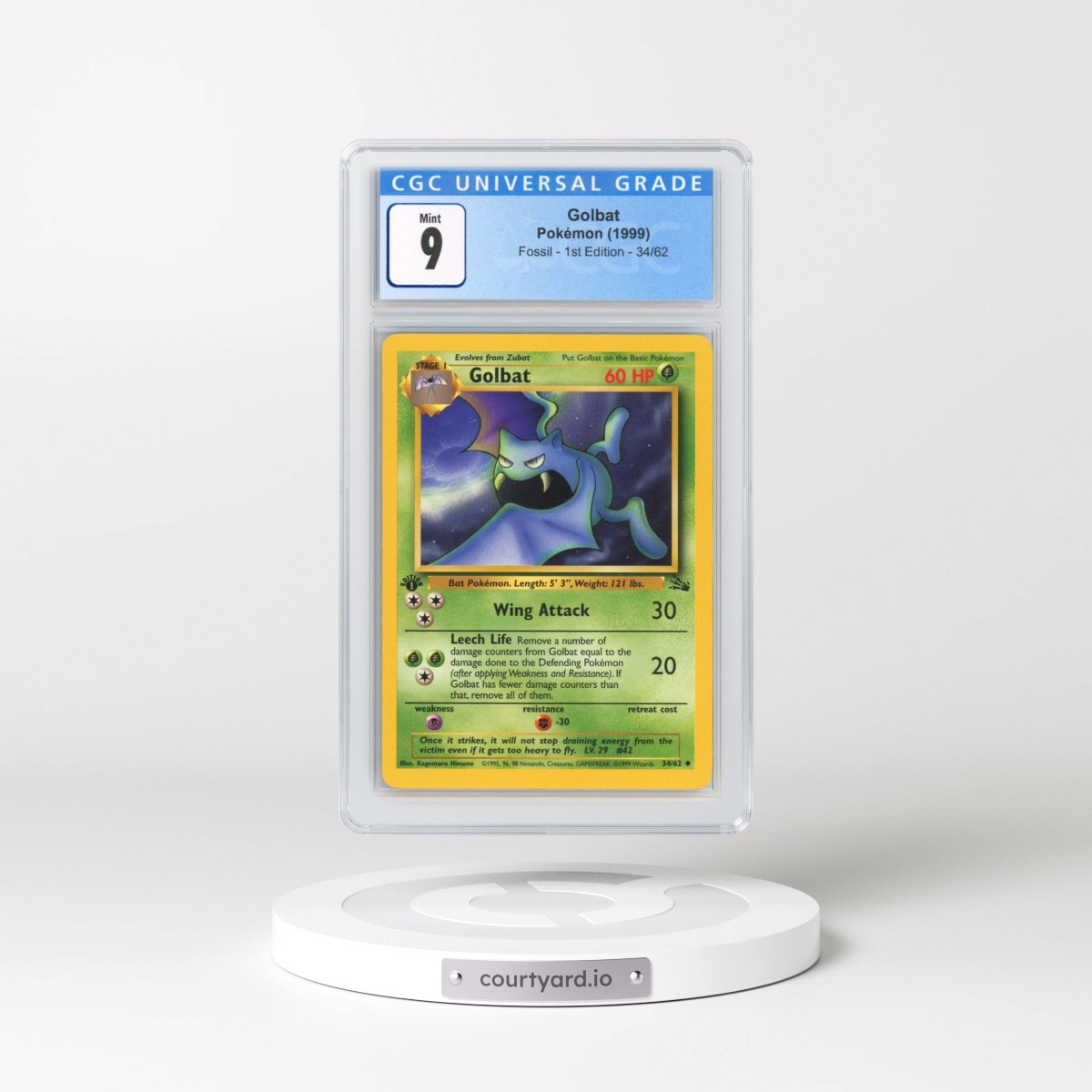1999 Fossil #34 Golbat - 1st Edition (CGC 9 MINT)