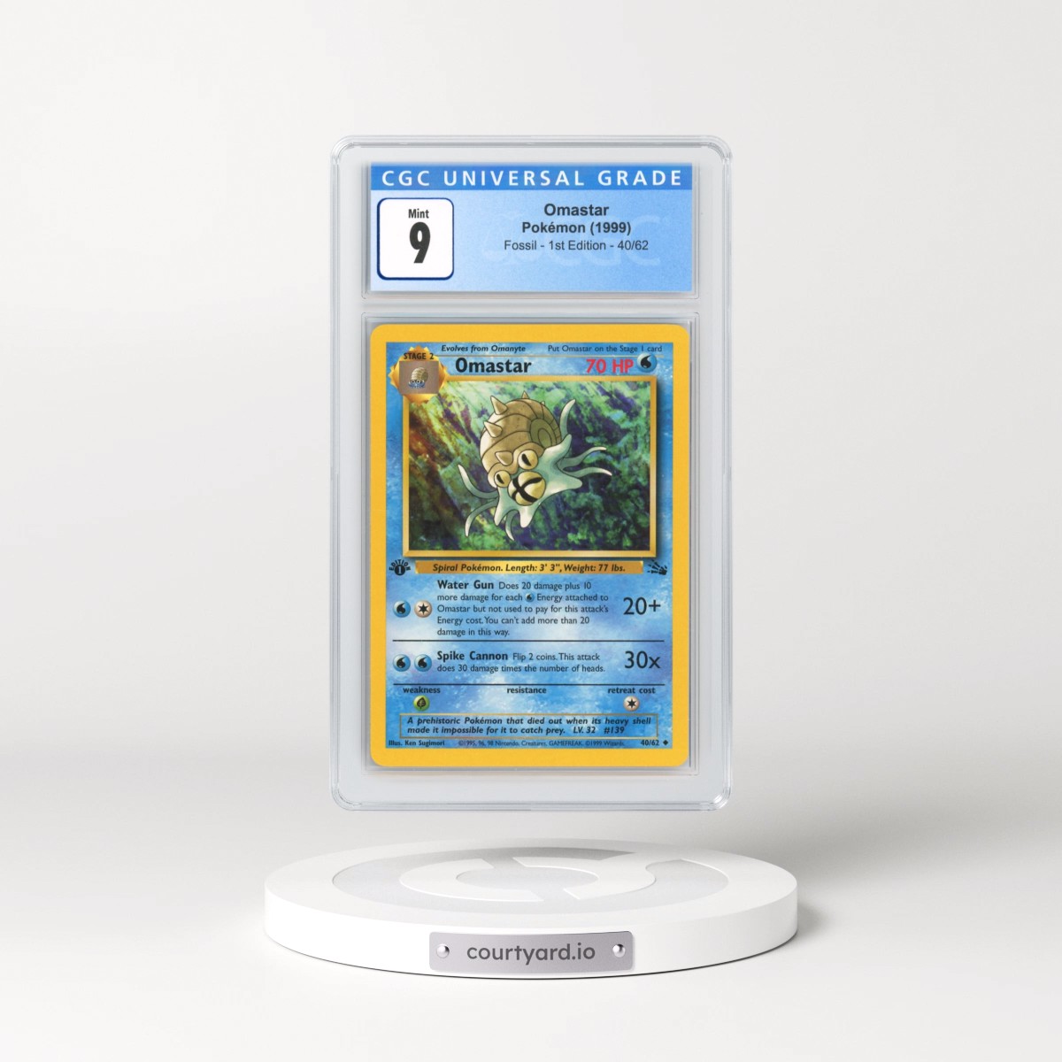 1999 Fossil #40 Omastar - 1st Edition (CGC 9 MINT)