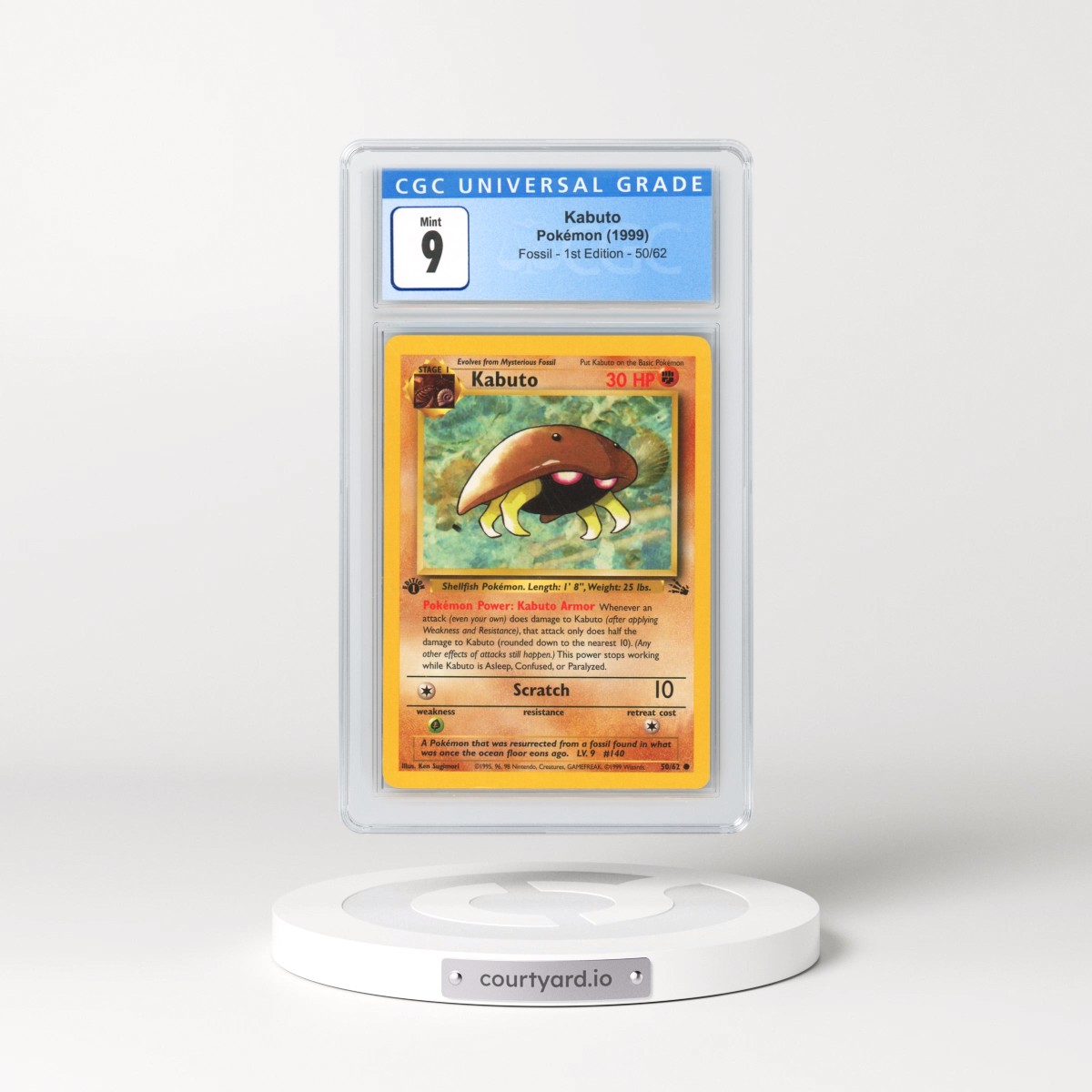 1999 Fossil #50 Kabuto - 1st Edition (CGC 9 MINT)