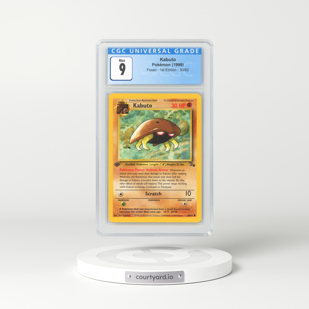 1999 Fossil #50 Kabuto - 1st Edition (CGC 9 MINT)