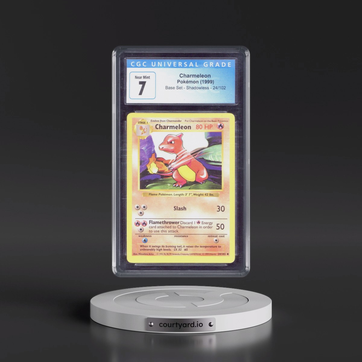 1999 Base Set #24/102 Charmeleon - Shadowless Shadowless (CGC 7 NM)