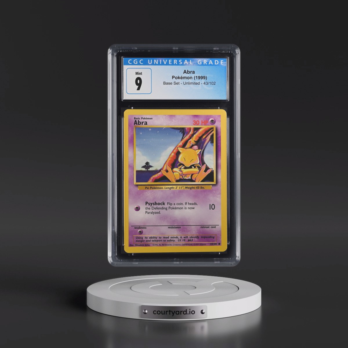 1999 Base Set #43/102 Abra (CGC 9 MINT)