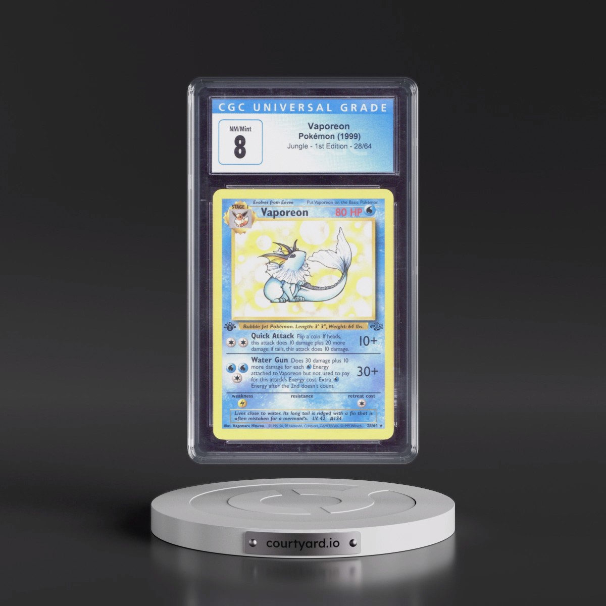 1999 Jungle #28/64 Vaporeon - 1st Edition 1st Edition (CGC 8 NM-MT)