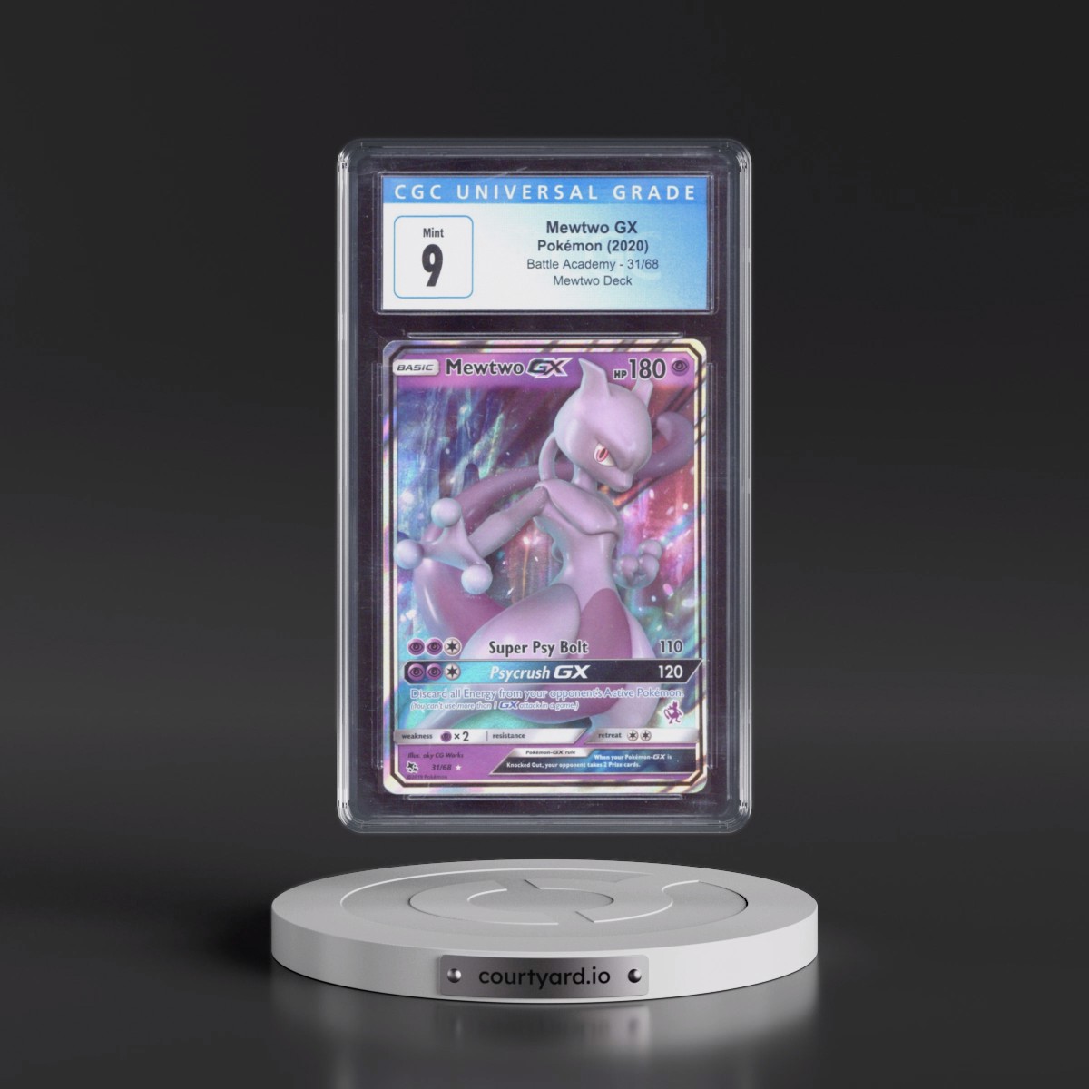 2019 Battle Academy #31/68 Mewtwo GX - Mewtwo Deck (Holo) (CGC 9 MINT)