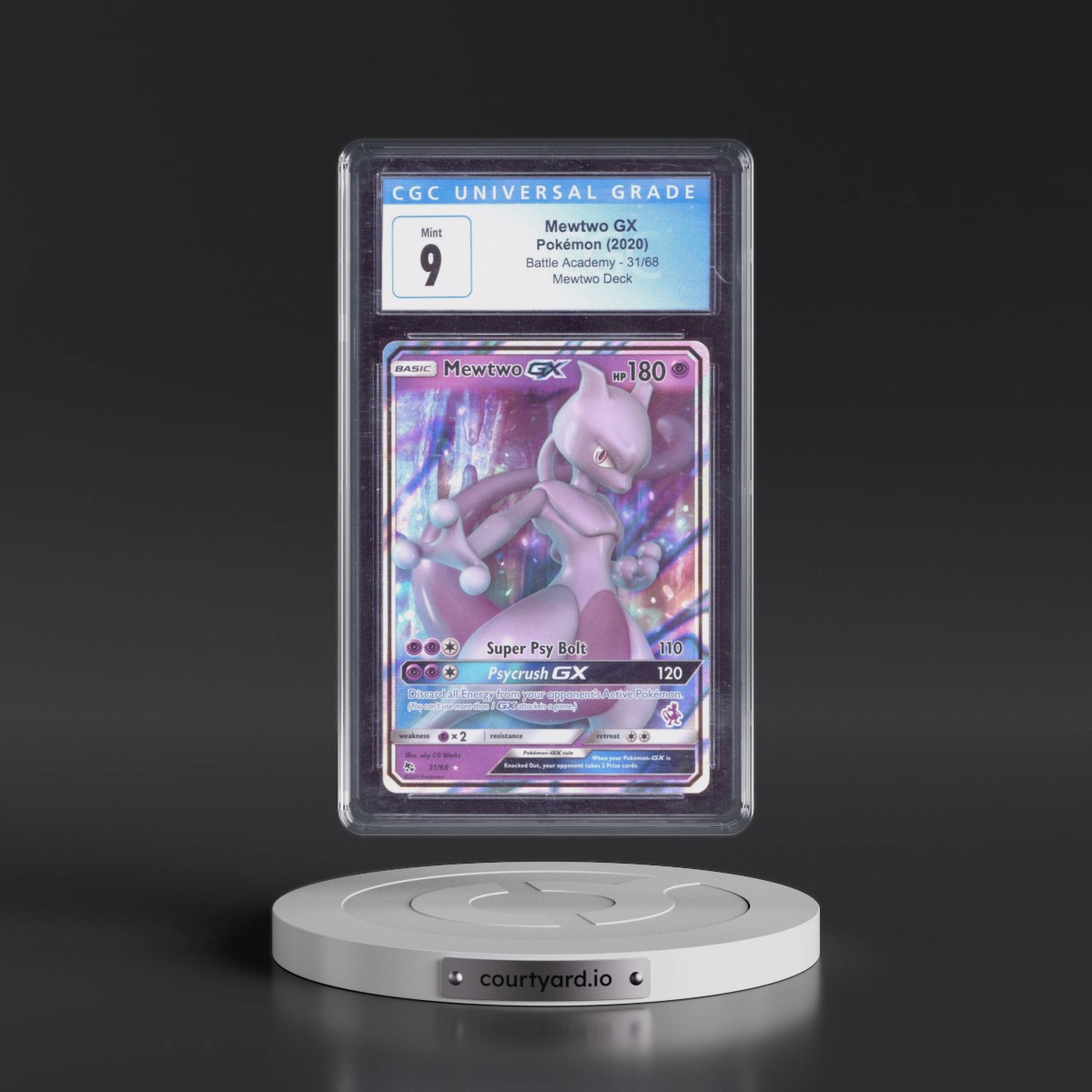 2019 Battle Academy #31/68 Mewtwo GX - Mewtwo Deck (Holo) (CGC 9 MINT)