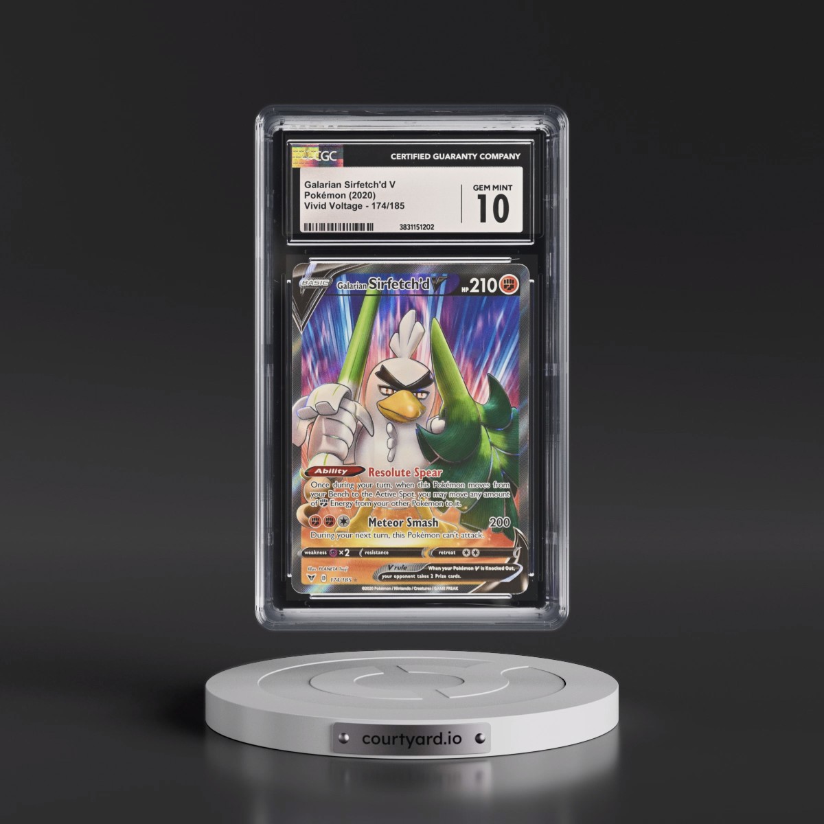 2020 Vivid Voltage #174/185 Galarian Sirfetch'd V - Ultra Rare Holo (CGC 10 GEM MINT)