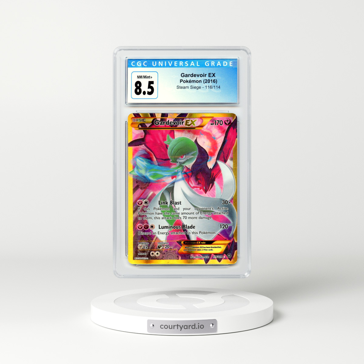 2016 Steam Siege #116 Gardevoir EX - Full Art Holo (CGC 8.5 NM-MT+)