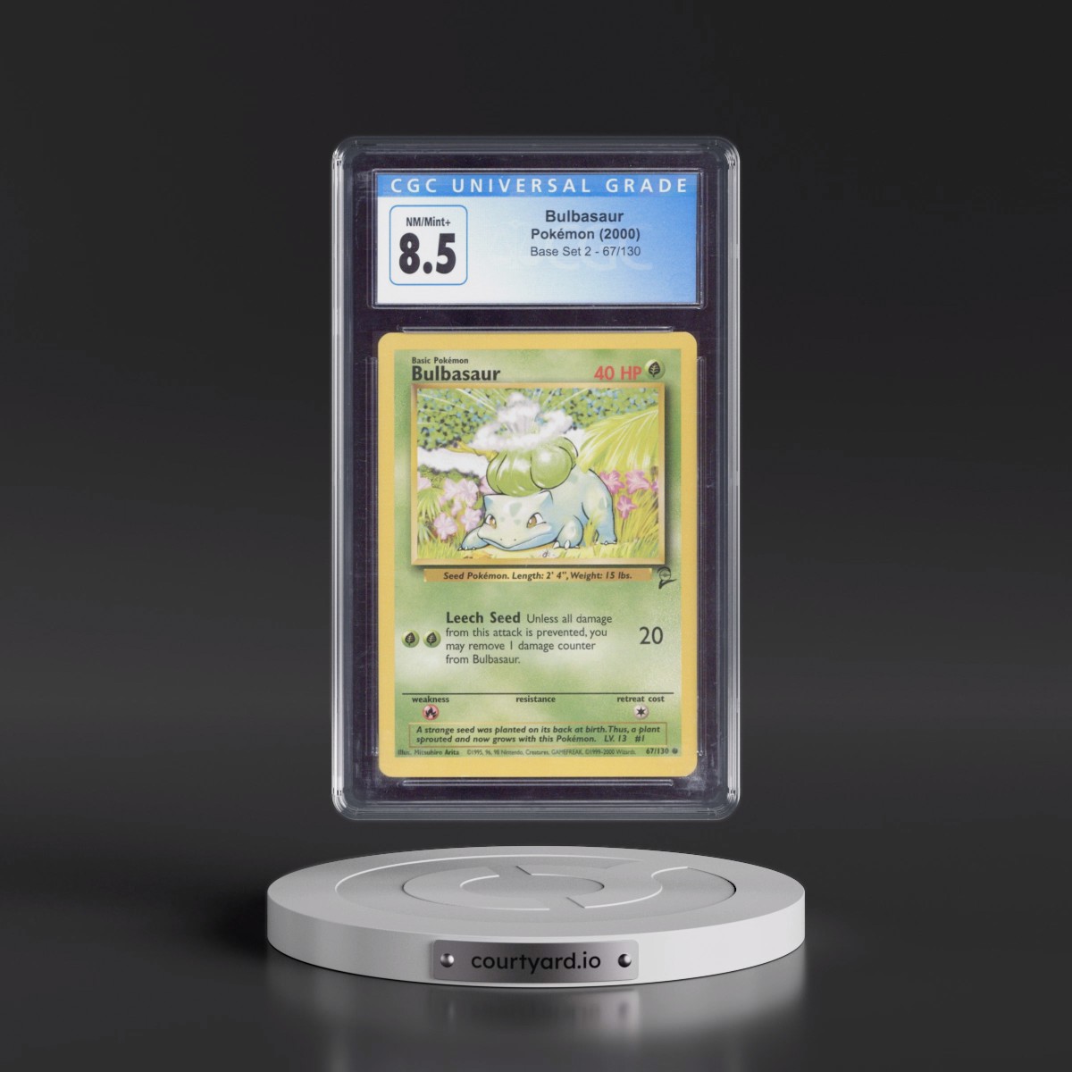 2000 Base Set 2 #67/130 Bulbasaur (CGC 8.5 NM-MT+)
