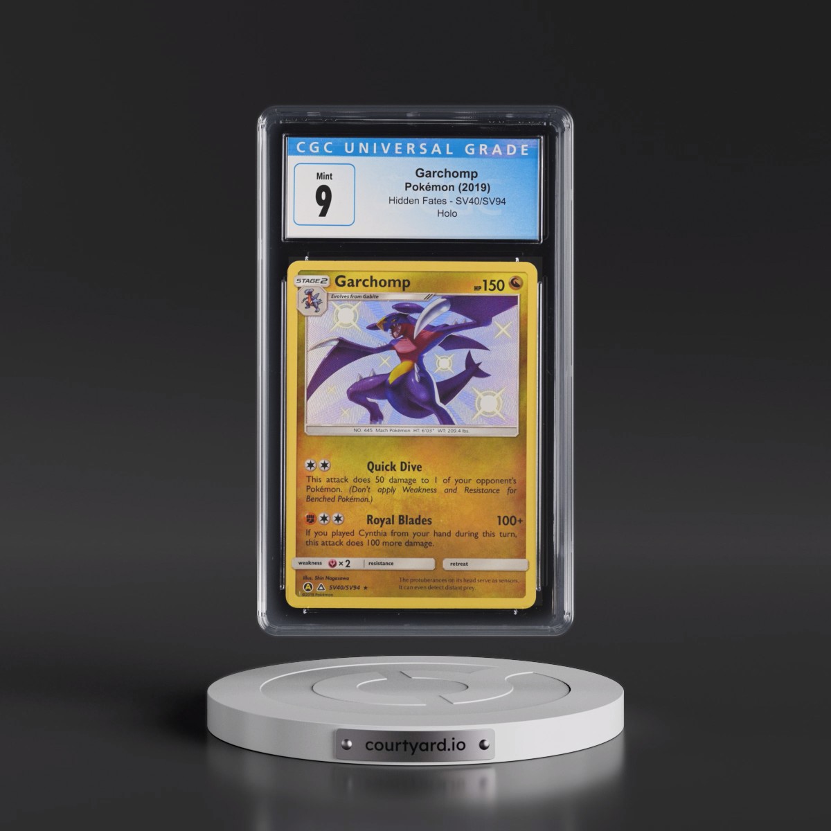 2019 Hidden Fates #SV40/SV94 Garchomp - Shiny Vault Holo (CGC 9 MINT)