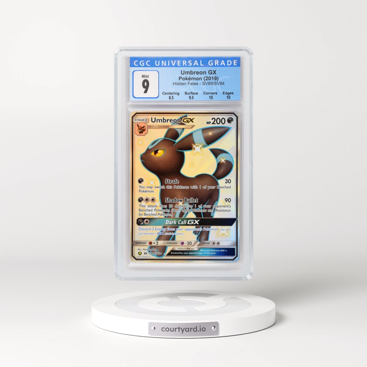 2019 Hidden Fates #SV69/SV94 Umbreon GX - Shiny Vault Holo (CGC 9 MINT)