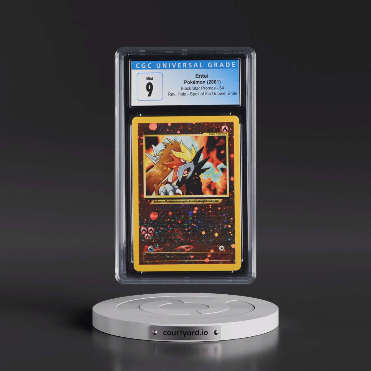 1999 Black Star Promos #34 Entei - Reverse Holo Spell of the Unown: Entei () (CGC 9 MINT)