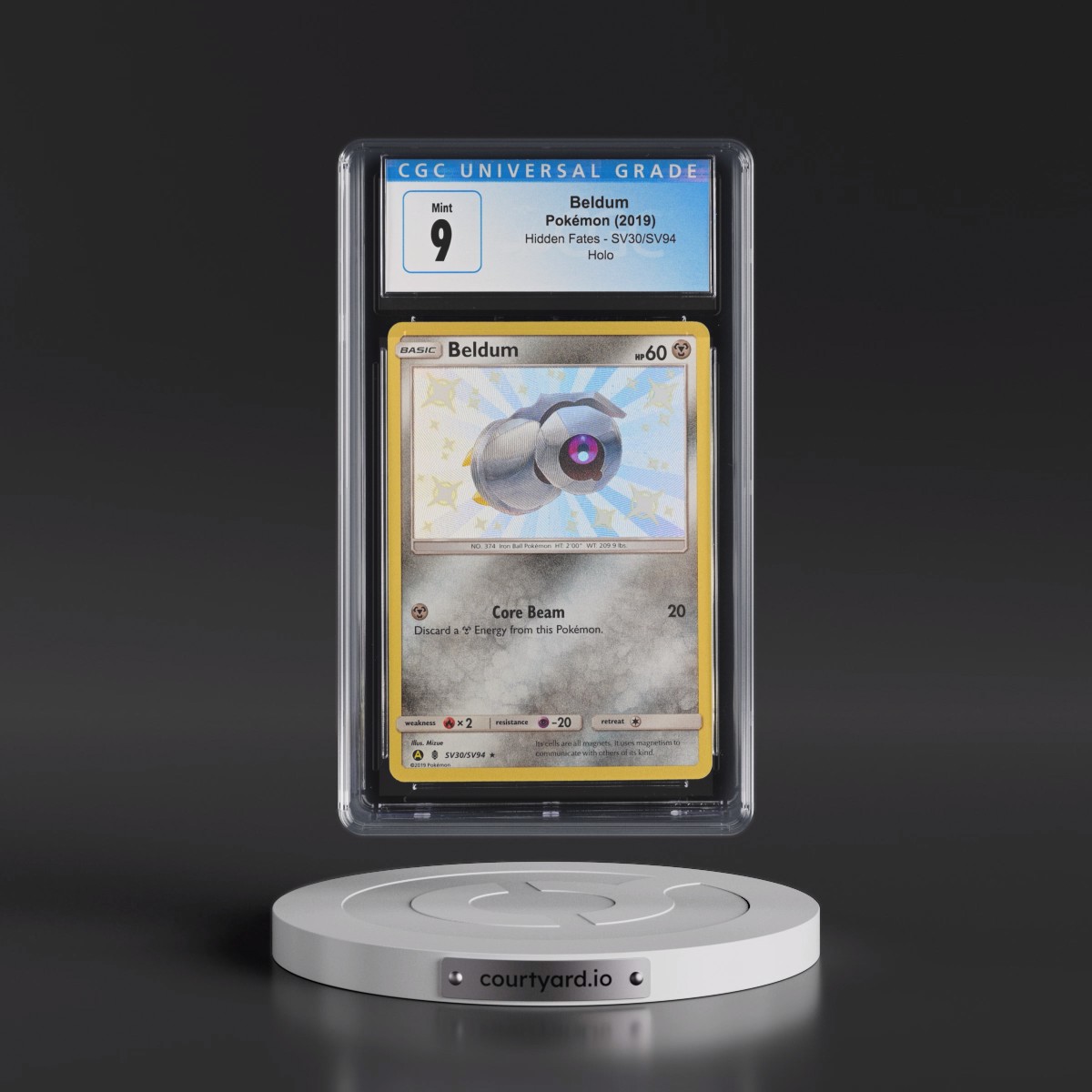 2019 Hidden Fates #SV30/SV94 Beldum - Shiny Vault Holo (CGC 9 MINT)