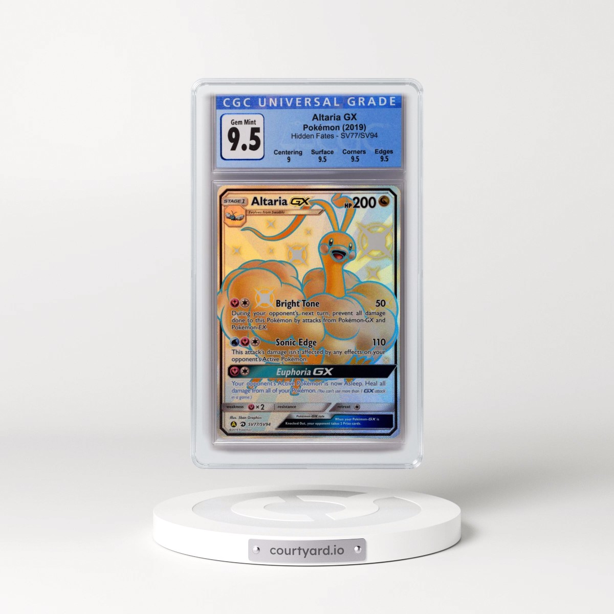 2019 Hidden Fates #SV77/SV94 Altaria GX - Shiny Vault Holo (CGC 10 GEM MINT)