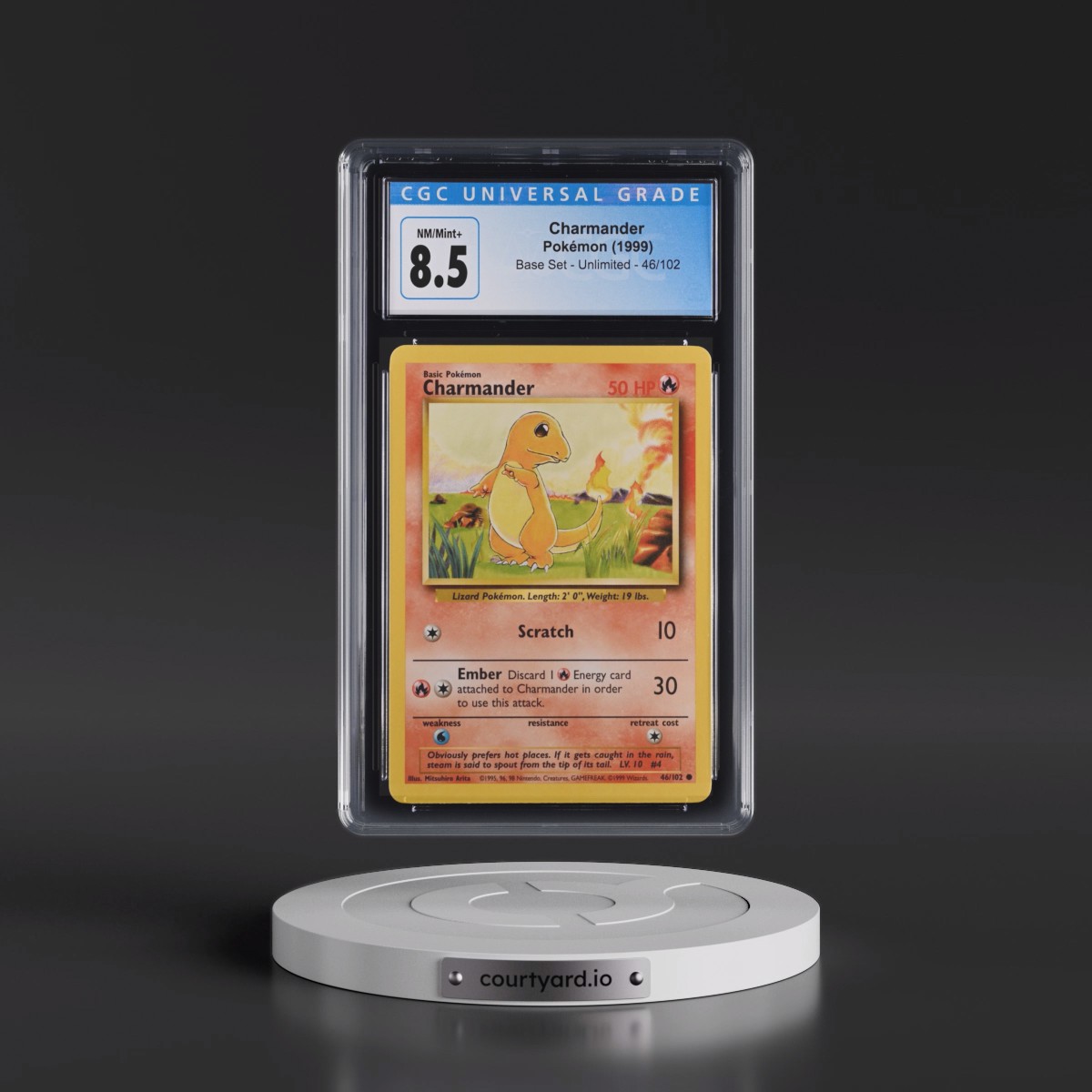 1999 Base Set #46/102 Charmander (CGC 8.5 NM-MT+)