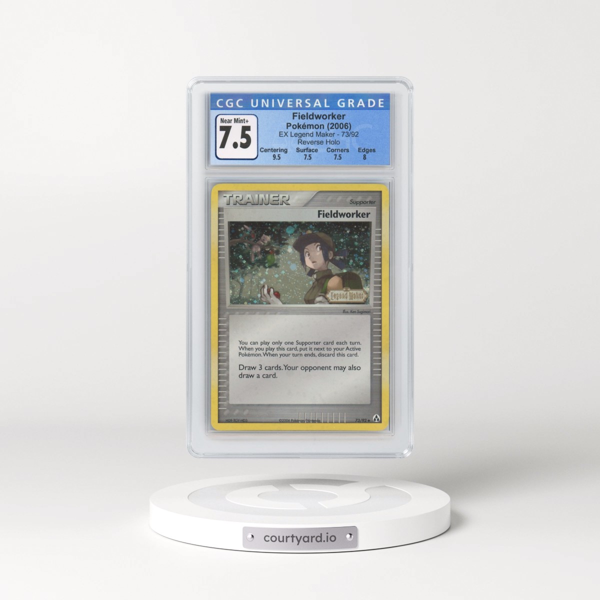 2006 Pokémon EX Legend Maker #73 Fieldworker - Reverse Foil (CGC 7.5 NM+)